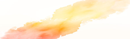 Realistic yellow-orange watercolor panoramic texture on a white background - Vector illustrationのイラスト素材