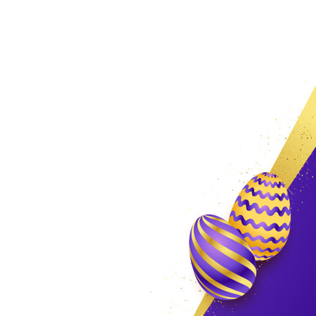 Easter background template with festive eggs - Vector illustrationのイラスト素材