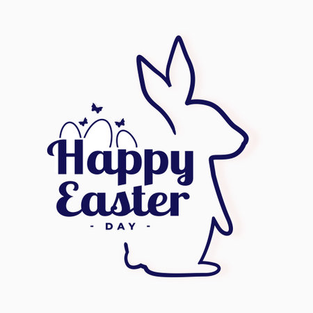 Abstract Easter bunny drawing on a white background - Vector illustrationのイラスト素材
