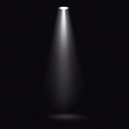 Realistic lighting, light rays on a dark background - Vector illustrationのイラスト素材