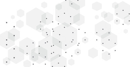 White background of dots, lines and hexagons - Vector illustrationのイラスト素材