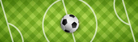 Realistic football background covering with markings - Vector illustrationのイラスト素材