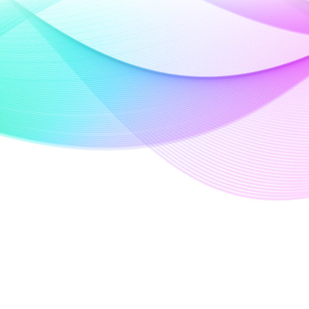 Abstract blue wavy lines on white background - Vector illustrationのイラスト素材