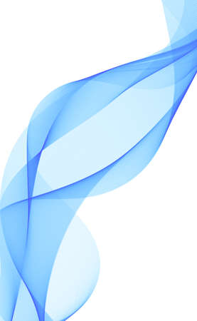 Abstract blue wavy lines on white background - Vector illustrationのイラスト素材
