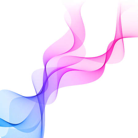 Abstract blue wavy lines on white background - Vector illustrationのイラスト素材