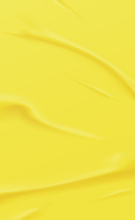 Realistic crumpled yellow background texture, folds - Vector illustration