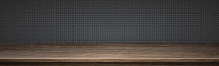 Large table top solid wood texture, transparent background - Vector illustrationのイラスト素材