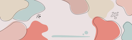 Drawn multicolored elements, abstract panoramic background - Vector illustration