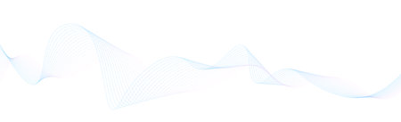 Abstract blue wavy lines on white background - Vector illustrationのイラスト素材