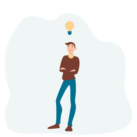 The businessman was visited by a brilliant idea - Vector illustrationのイラスト素材