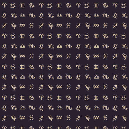 Seamless pattern, signs of the zodiac - Vector illustrationのイラスト素材