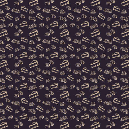 Seamless pattern, different food of different cuisines of the world - Vector illustrationのイラスト素材