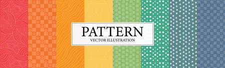 Assembly of seamless patterns, abstract shapes - Vector illustrationのイラスト素材
