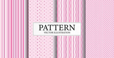 Assembly of seamless patterns, abstract shapes - Vector illustrationのイラスト素材