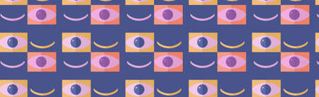 Seamless colored background pattern, various geometric shapes - Vector illustrationのイラスト素材