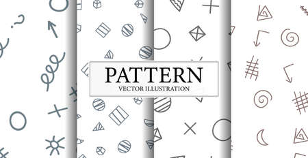 Assembly of seamless patterns, abstract shapes - Vector illustrationのイラスト素材