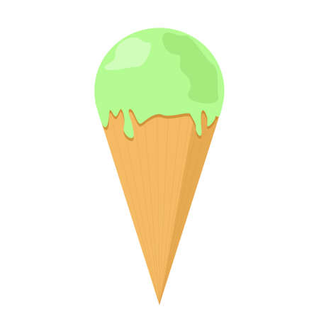Realistic ice cream on white background - Vector illustrationのイラスト素材