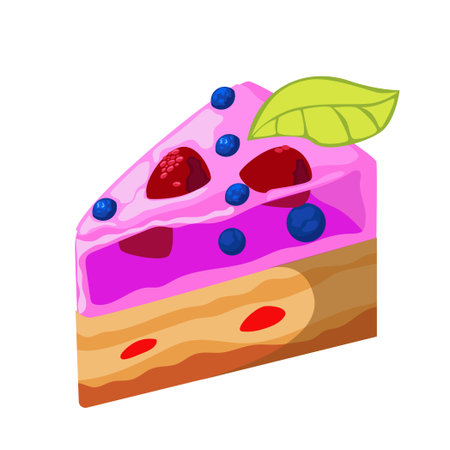 Realistic cake pastry on white background - Vector illustration