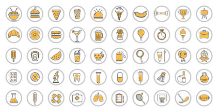 Collection of icons on various topics - Vector illustrationのイラスト素材