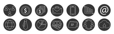 Build business icons on white background - Vector illustrationのイラスト素材