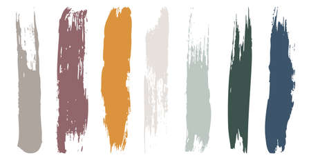 Various strokes of color paint on white background - Vector illustrationのイラスト素材