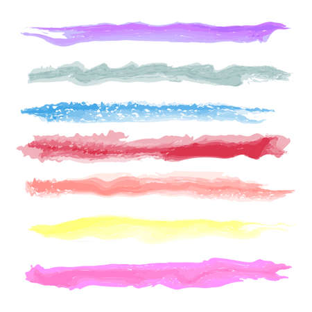 Various strokes of color paint on white background - Vector illustrationのイラスト素材