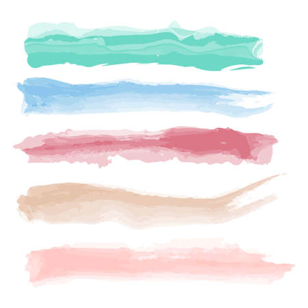 Various strokes of color paint on white background - Vector illustrationのイラスト素材