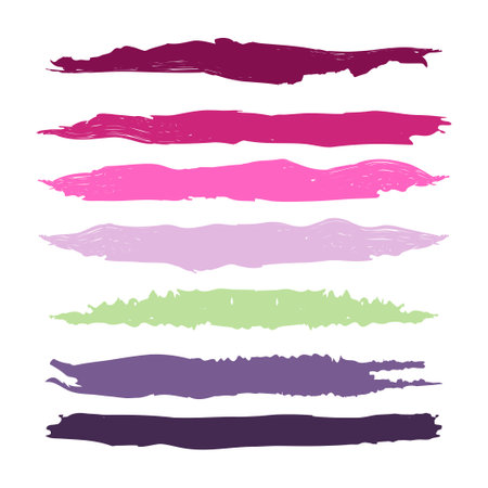 Various strokes of color paint on white background - Vector illustrationのイラスト素材