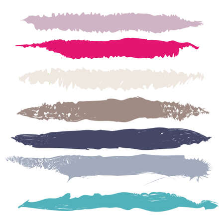 Various strokes of color paint on white background - Vector illustrationのイラスト素材