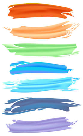 Various strokes of color paint on white background - Vector illustrationのイラスト素材