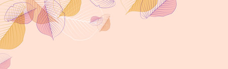 Realistic autumn leaves on a light background - Vector illustrationのイラスト素材