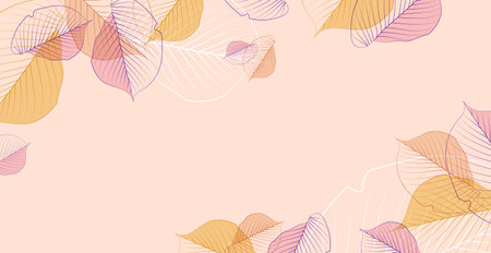 Realistic autumn leaves on a light background - Vector illustrationのイラスト素材