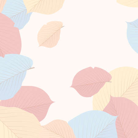 Realistic autumn leaves on a light background - Vector illustrationのイラスト素材