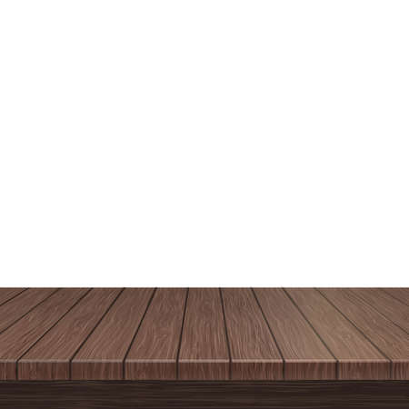 Large table top, solid wood texture, white background - Vector illustrationのイラスト素材