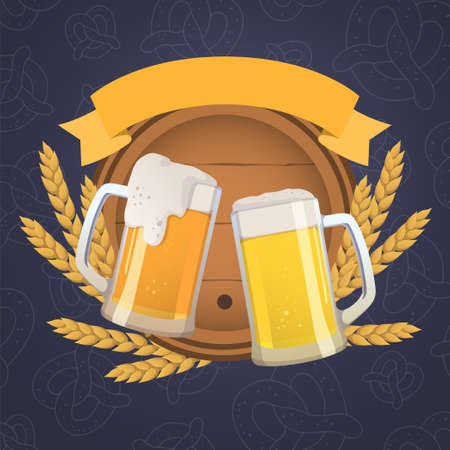Beer background, place for advertising text, web template - Vector illustrationのイラスト素材