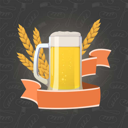Beer background, place for advertising text, web template - Vector illustrationのイラスト素材