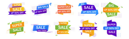 Set of web templates, discount advertising background - Vector illustrationのイラスト素材