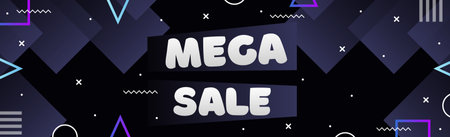 Sale banner web design template, abstract background - Vector illustrationのイラスト素材