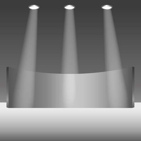 Realistic light studio with spotlights lighting - Vector illustrationのイラスト素材