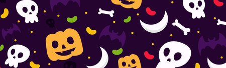 Colorful pattern background for the holiday halloween - Vector illustrationのイラスト素材