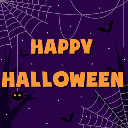 Halloween colorful bright web banner congratulation - Vector illustrationのイラスト素材