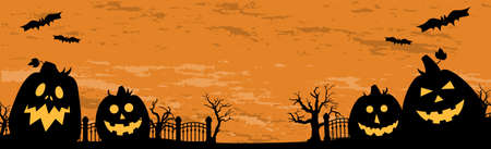 Scary gloomy orange halloween background - illustrationのイラスト素材
