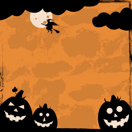 Scary gloomy orange halloween background - illustrationのイラスト素材