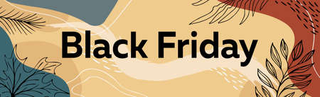 Black Friday big autumn discounts, web ad banner - Vector illustrationのイラスト素材