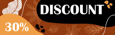 30 percent big autumn discounts, web ad banner - Vector illustrationのイラスト素材