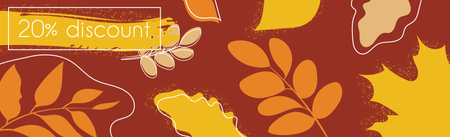 20 percent big autumn discounts, web ad banner - Vector illustrationのイラスト素材