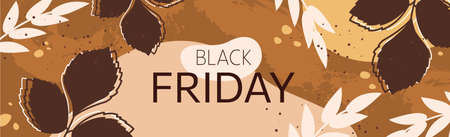 Black Friday big autumn discounts, web ad banner - Vector illustrationのイラスト素材