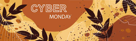 Cyber Monday big autumn discounts, web ad banner - Vector illustrationのイラスト素材
