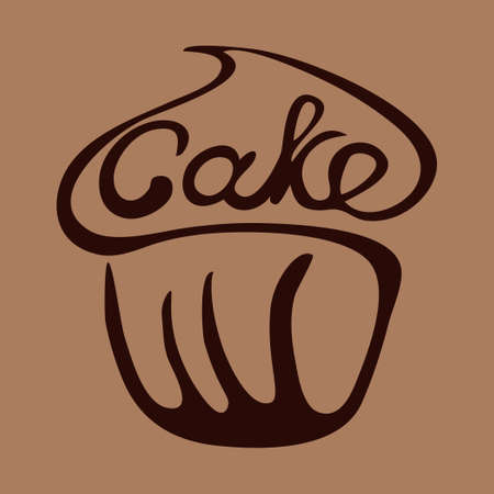 Word CAKE  stylized as sweets - Vector illustrationのイラスト素材