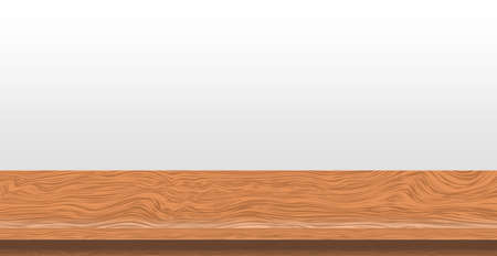 Large table top, wooden texture from boards, white background - Vector illustrationのイラスト素材